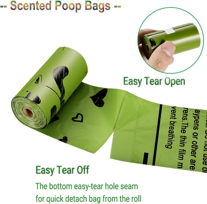 Ultimate Dog Poop Bags - 280 Extra Thick Leakproof Waste Bags with Convenient Dispenser for Easy Cleanup (Scented)